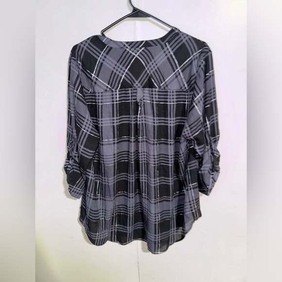 Torrid Women’s Harper Plaid Georgette Button Down Top Size 1X - Picture 6 of 6